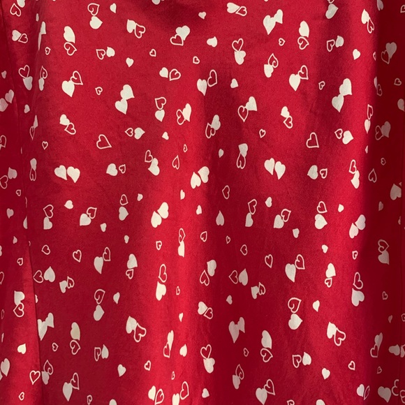 SOLD Y2K Silk Red Heart Print Cami Tank Top - Picture 5 of 7